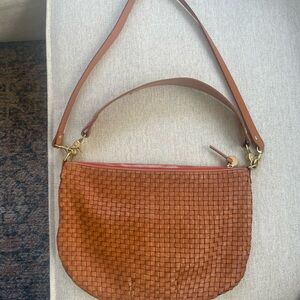 Clare V. Moyen Messenger - Natural Woven Checker